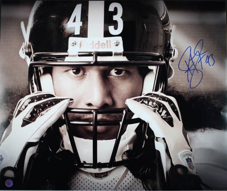 Dick Lebeau Signed 11x14 Photo with Troy Polamalu (Black Jers.)